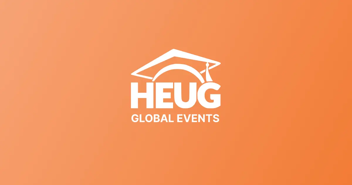 HEUG Global Events logo on an orange background.